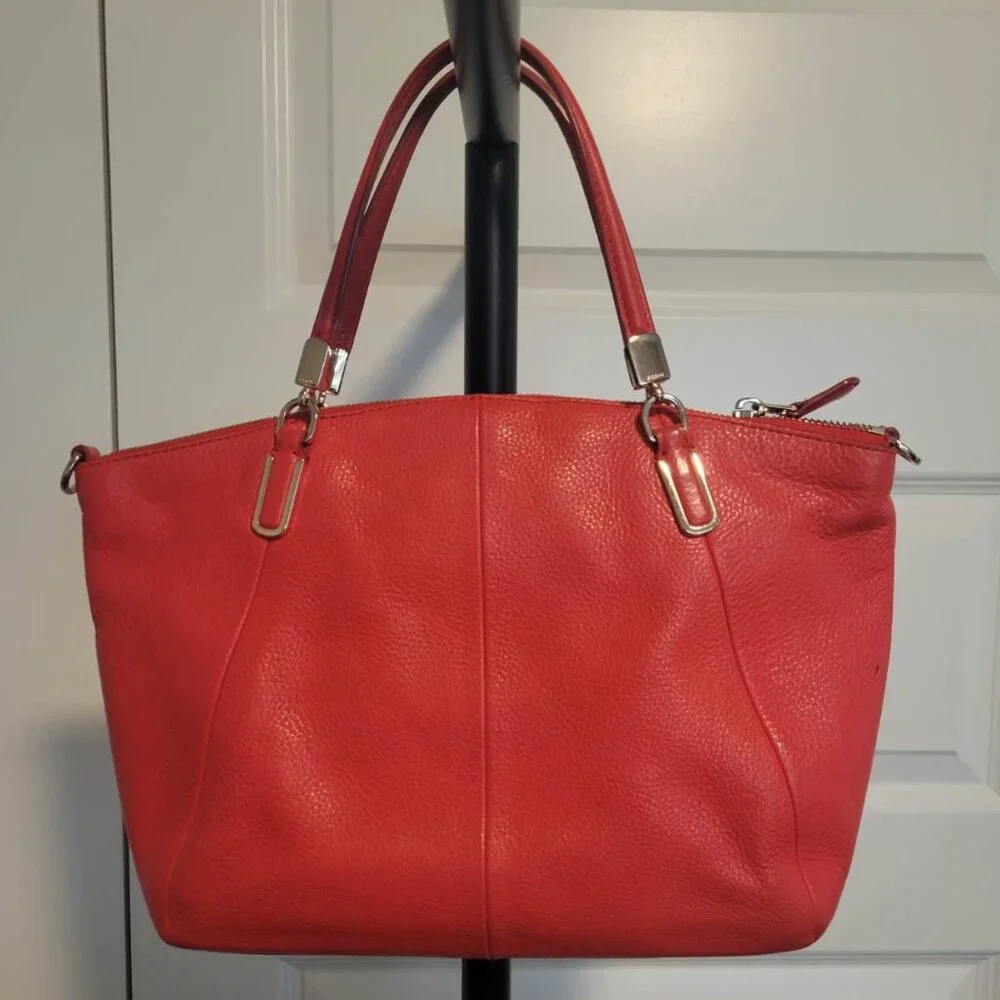 Coach Kelsey Satchel Tangerine|Orange Pebbled Leather with Dustbag - Picture 5 of 13
